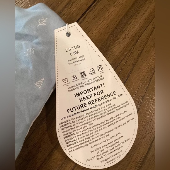 Trekki Baby Sleep Sack Bag 2.5 TOG Blue Forest Cotton Sleep Bag Nwt 0-6 Months - Picture 6 of 6